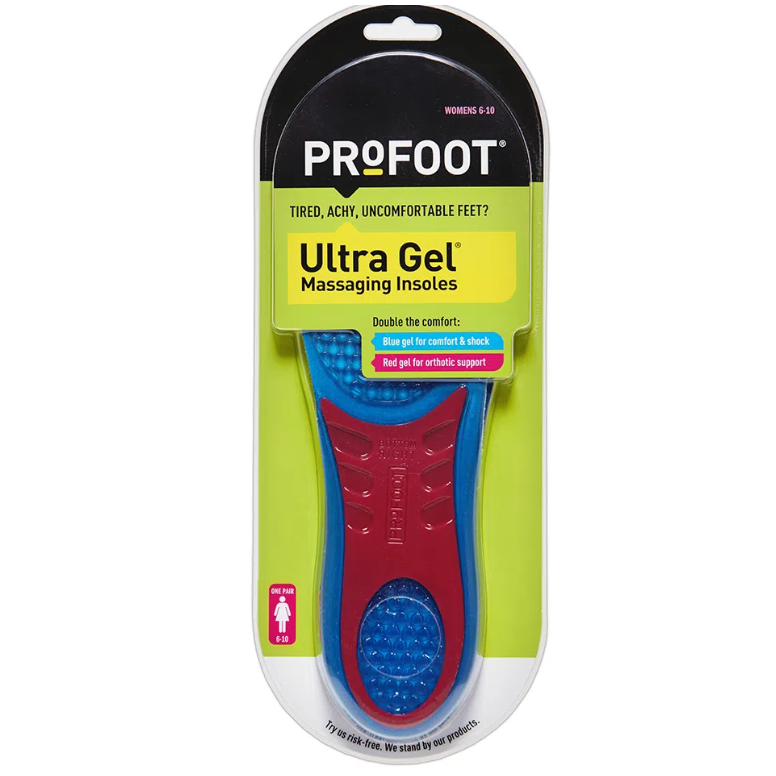 Profoot Profoot Ultra Gel Insoles Women's 6-10 1 Pair Foot Care White Smoke