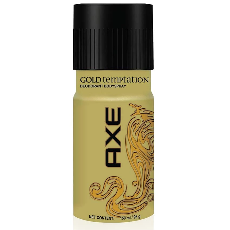 AXE AXE Gold Temptation Deodorant Body Spray For Men 4 Oz. Can Deodorant Black