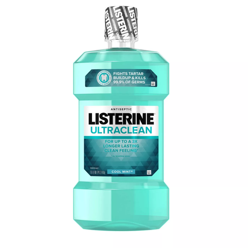 Listerine Listerine Ultraclean Cool Mint Antiseptic Mouthwash Oral Care - 1.5 L Mouthwash White Smoke