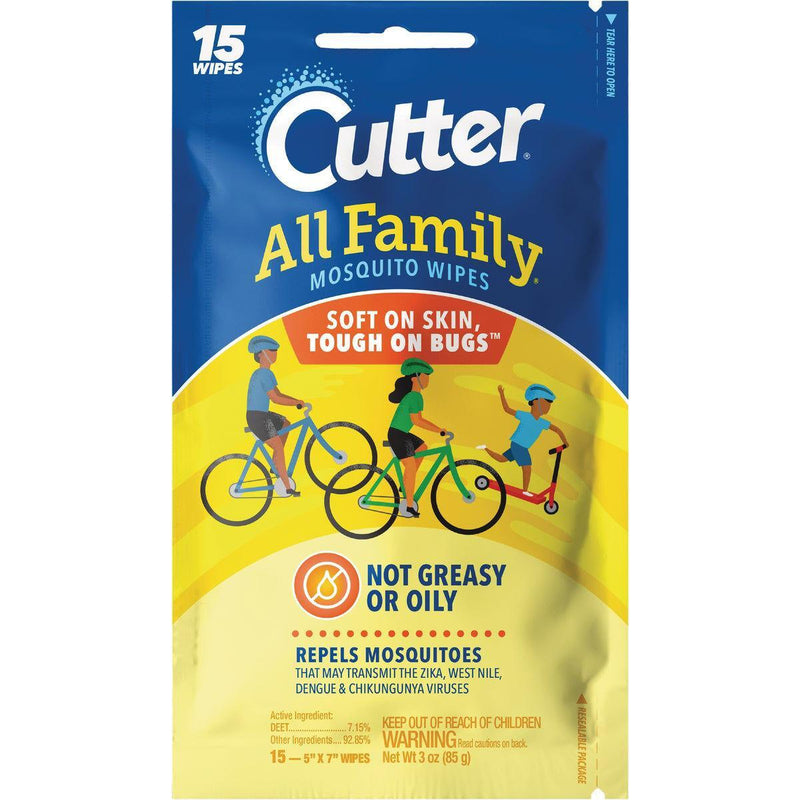 Cutter Cutter All Family Insect Mosquito Repellent Wipes Pest Control Khaki