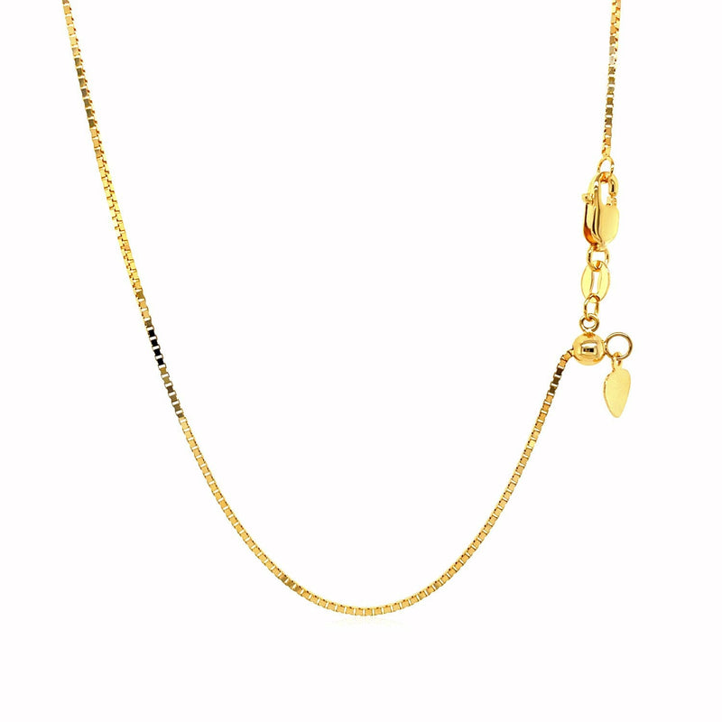 Bids.com 14k Yellow Gold Adjustable Box Chain 0.85mm Necklaces White Smoke 22 / Yellow Gold,30 / Yellow Gold