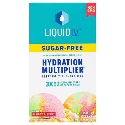 Liquid I.V. Liquid I.V. Hydration Multiplier - Sugar Free Electrolyte Drink Mix Rainbow Sherbet Beverages Dark Turquoise