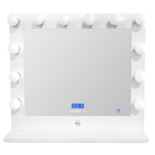 Lurella Cosmetics 12 Bulb Glam Bluetooth Vanity Mirror Vanity Mirror Light Gray White