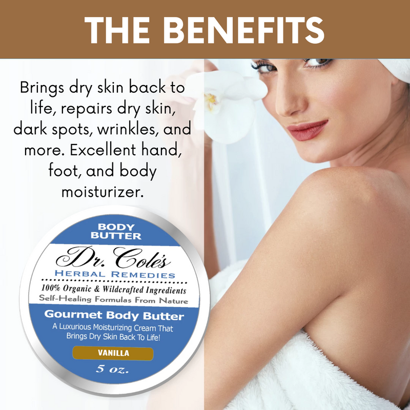 COLEHERBALS LLC 39 - Dr. Cole's Gourmet Body Butter - VANILLA Herbal White Smoke