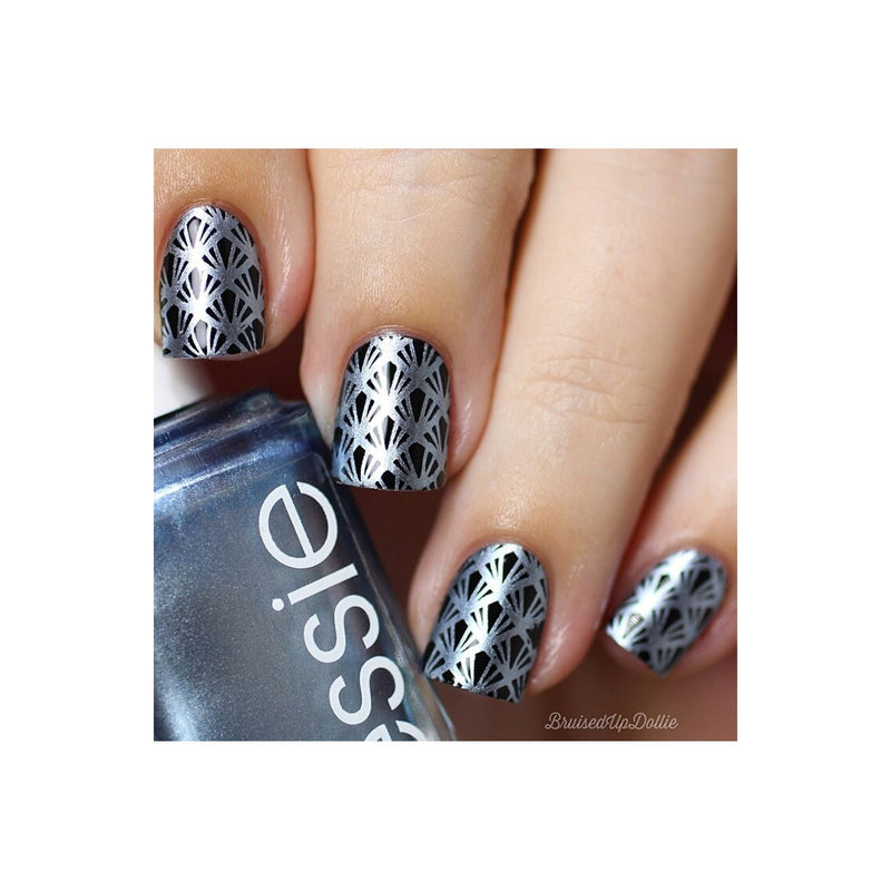 UberChic Beauty Art Deco Flair Stamping Plate Rosy Brown