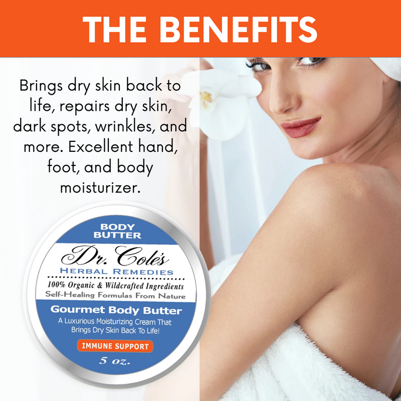 COLEHERBALS LLC 37 - Dr. Cole's Gourmet Body Butter - IMMUNE SUPPORT Herbal White Smoke