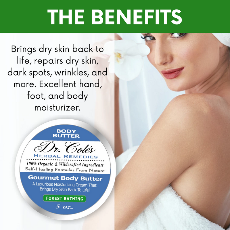 COLEHERBALS LLC 36 - Dr. Cole's Gourmet Body Butter - FOREST BATHING Herbal White Smoke
