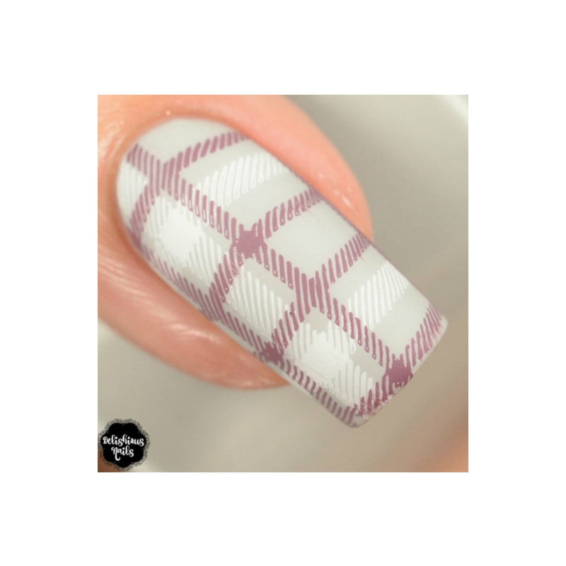 UberChic Beauty Pretty In Plaid-01 Stamping Plate Tan