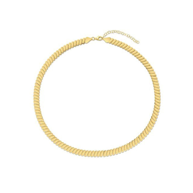 Bids.com 14k Yellow Gold Rib Link Necklace Necklaces White Smoke 18 / Yellow Gold