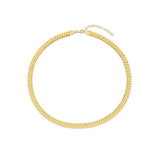 Bids.com 14k Yellow Gold Rib Link Necklace Necklaces White Smoke 18 / Yellow Gold