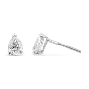 Bids.com 14K White Gold 1/2 Cttw Pear Shape Solitaire Lab Grown Diamond Stud Earrings (F-G Color, VS2-SI1 Clarity) Earrings White Smoke White.Gold / 0.75,White.Gold / 0.25,White.Gold / 0.5,White.Gold / 1