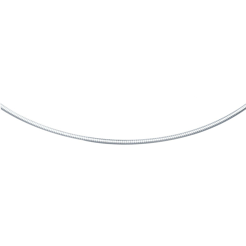 Bids.com 14k White Gold Classic Omega Style Chain (2 mm) Necklaces White Smoke 16 / White Gold,18 / White Gold