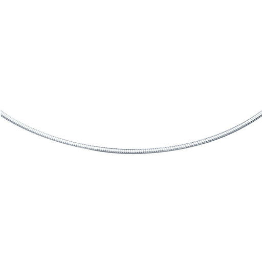 Bids.com 14k White Gold Classic Omega Style Chain (2 mm) Necklaces White Smoke 16 / White Gold,18 / White Gold