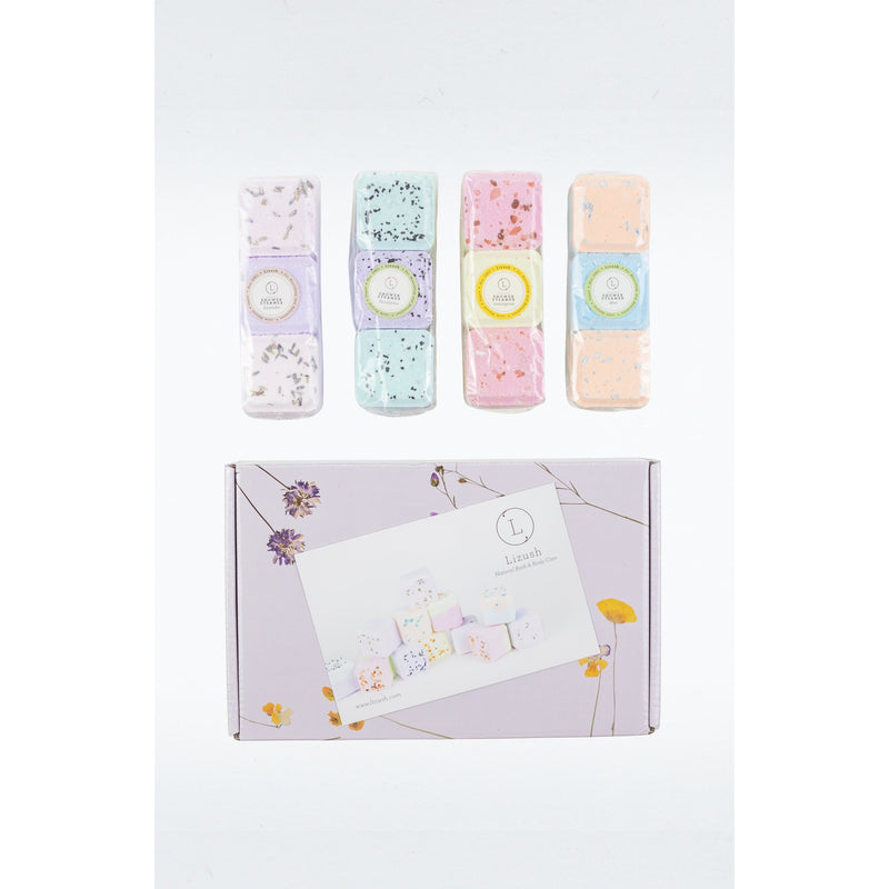 Lizush Shower Steamers, Set of 12 big fizzies, Cheer up Gift Set, Relaxing Gift Box BATH BOMBS & SHOWER STEAMERS Lavender No,Yes