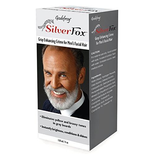 Godefroy Godefroy Silver Fox Men's Silver And Gray Beard Brightener For Caucasian Hair Types, 3 Fluid Ounce Hair Removal Dim Gray