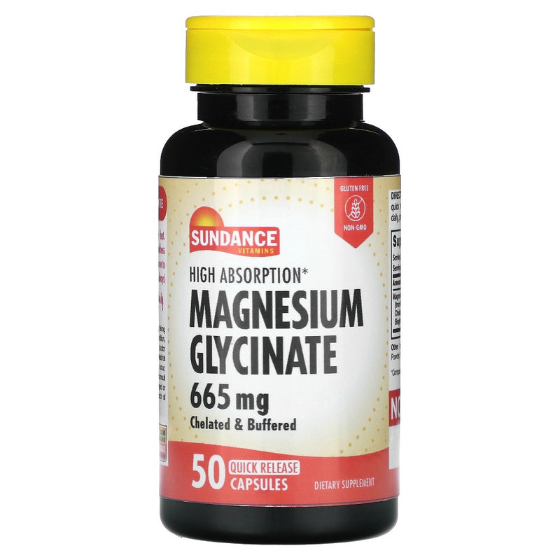Sundance Sundance Vitamins High Absorption Magnesium Glycinate 665 Mg Quick Release Capsules Vitamins & Supplements White Smoke