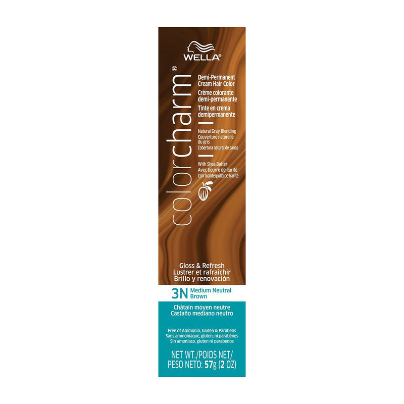 Wella Wella ColorCharm Demi-Permanent Creme Hair Color 2 Oz - 3N Medium Neutral Brown Hair Color Sienna