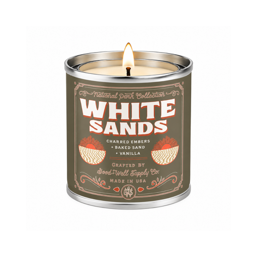 Good & Well Supply Co White Sands National Park Candle Candles White Smoke Half Pint / 8oz / Cotton Wick,Pint / 14oz / Cotton Wick