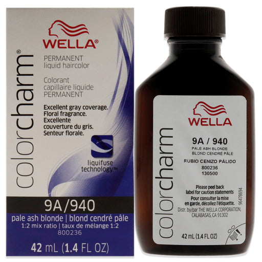 Wella Wella Color Charm Permanent Liquid Haircolor - 940 9A Pale Ash Blonde Hair Color Black