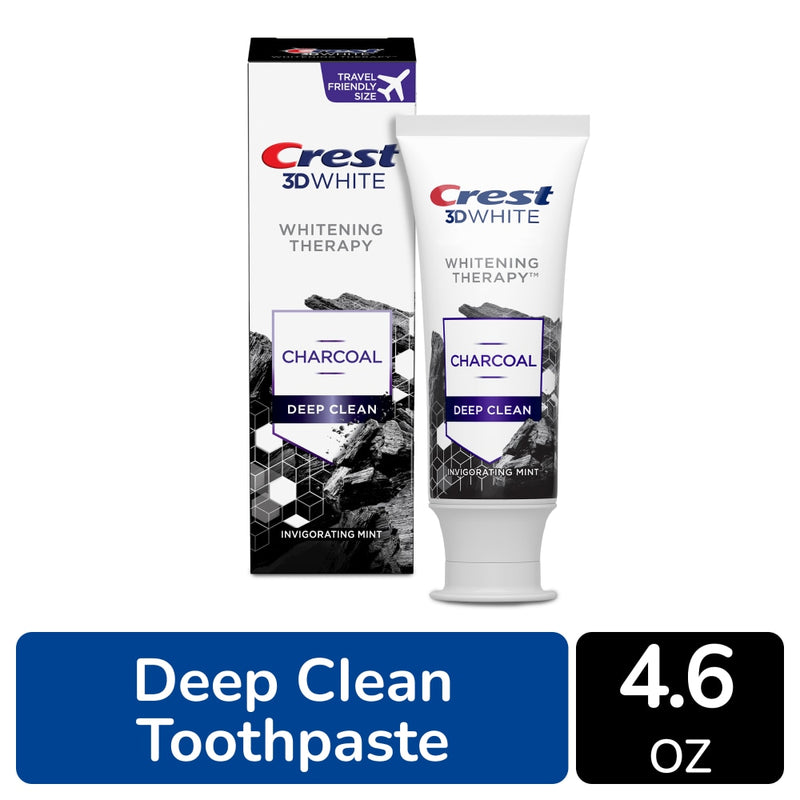 Crest Crest Toothpaste, Anticavity, Fluoride, Invigorating Mint, Deep Clean, Charcoal, Whitening Therapy 4.6 Oz Oral Care White Smoke