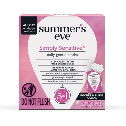 Summer's Eve Summer's Eve Simply Sensitive Daily Feminine Wipes, Removes Odor, P H Balanced Bath & Body Lavender