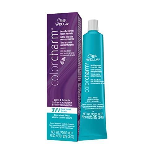 0 Wella Colorcharm Demi-permanent 3vv Dark Violet Brown 2oz White Smoke