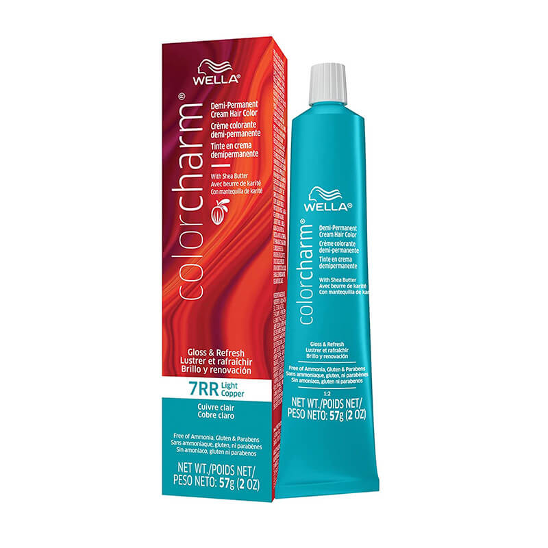 Wella Wella Color Charm Gloss & Refresh Demi-Permanent Cream Hair Color - 7RR - Light Copper Hair Color White Smoke