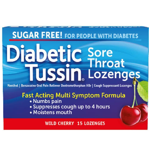 Diabetic Tussin Diabetic Tussin Sore Throat & Cough Lozenges, Wild Cherry Health & Beauty Dark Slate Blue