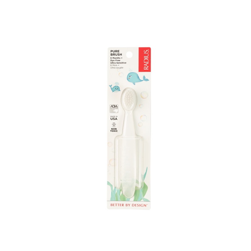 Radius Radius Pure Baby Toothbrush 6by – 18 Months Ultra Soft, Case Of 6 Toothbrushes Seashell