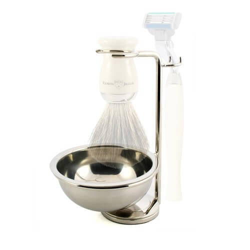 Edwin Jagger Edwin Jagger Nickel-Plated Shaving Brush and Razor Stand RHM8B Razor Stand White Smoke