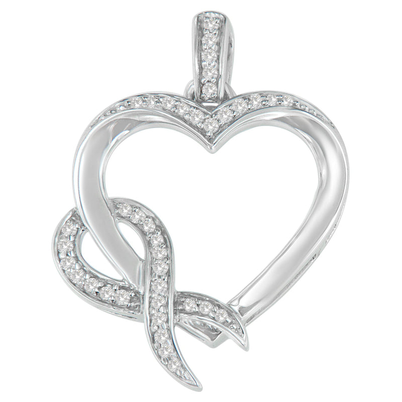 Bids.com .925 Sterling Silver 1/6 cttw Diamond Heart Pendant Necklace (H-I, I1-I2) Necklaces White Smoke White.Sterling Silver / 18