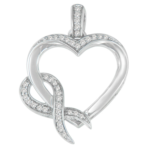 Bids.com .925 Sterling Silver 1/6 cttw Diamond Heart Pendant Necklace (H-I, I1-I2) Necklaces White Smoke White.Sterling Silver / 18