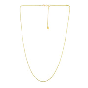 Bids.com 14k Yellow Gold Adjustable Popcorn Chain 1.3mm Necklaces White Smoke 22 / Yellow Gold,One / Yellow Gold