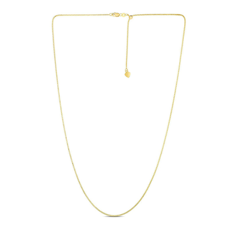 Bids.com 14k Yellow Gold Adjustable Popcorn Chain 1.3mm Necklaces White Smoke 22 / Yellow Gold,One / Yellow Gold