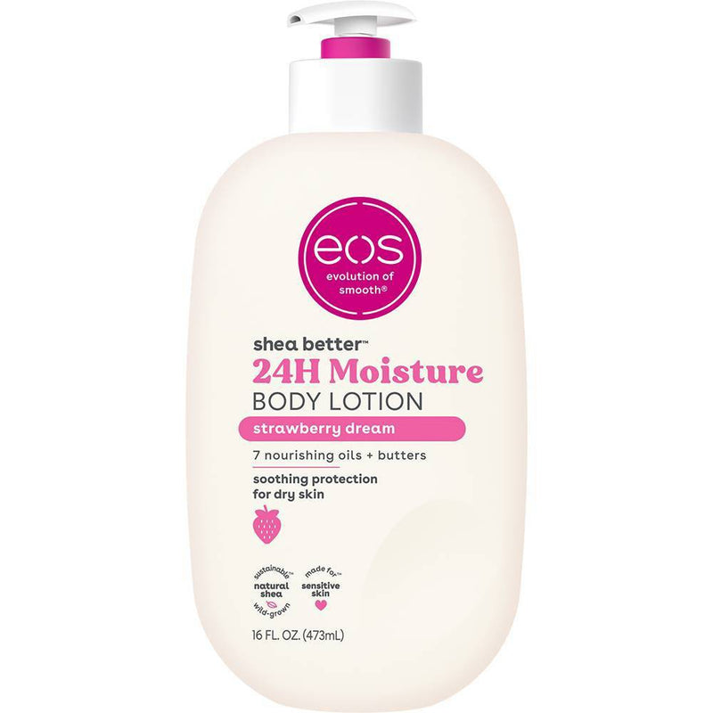 eos eos Shea Better 24H Moisture Body Lotion - Strawberry Dream - 16oz Lotion & Moisturizer White Smoke