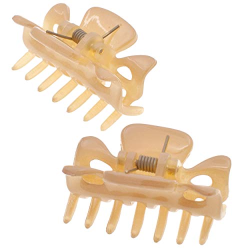 Camila Camila Paris CP3047 French Hair Clips For Women, 1.5 Inch Set Of 2 Beige Girls Hair Claw Clips Jaw Fashion Durable Styling Hair Accessories For Women, Strong Hold No Slip Grip, Made In France Hair Curler Clips & Pins White Smoke