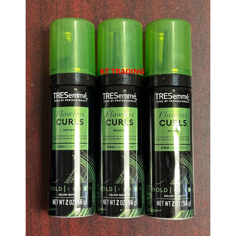 TRESemmé TRESemmé 3-Pack) TRESemme FLAWLESS CURLS Pro Quality 24H Hold Styling MOUSSE Travel Size Hair Styling Products Black