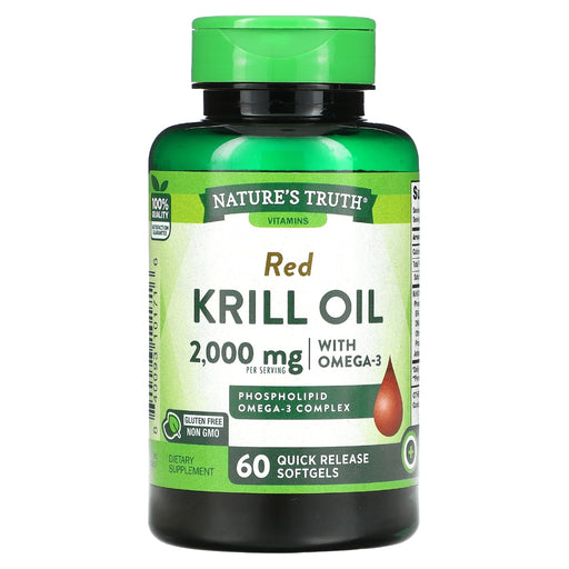 Nature's Truth Nature's Truth Krill Oil, 100% Pure Red, 1000 Mg, Softgels Vitamins & Supplements White Smoke