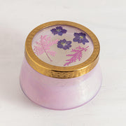Rosy Rings Blackberry & Coconut Large Watercolor Pressed Floral Candle Pressed Floral Candles Light Gray