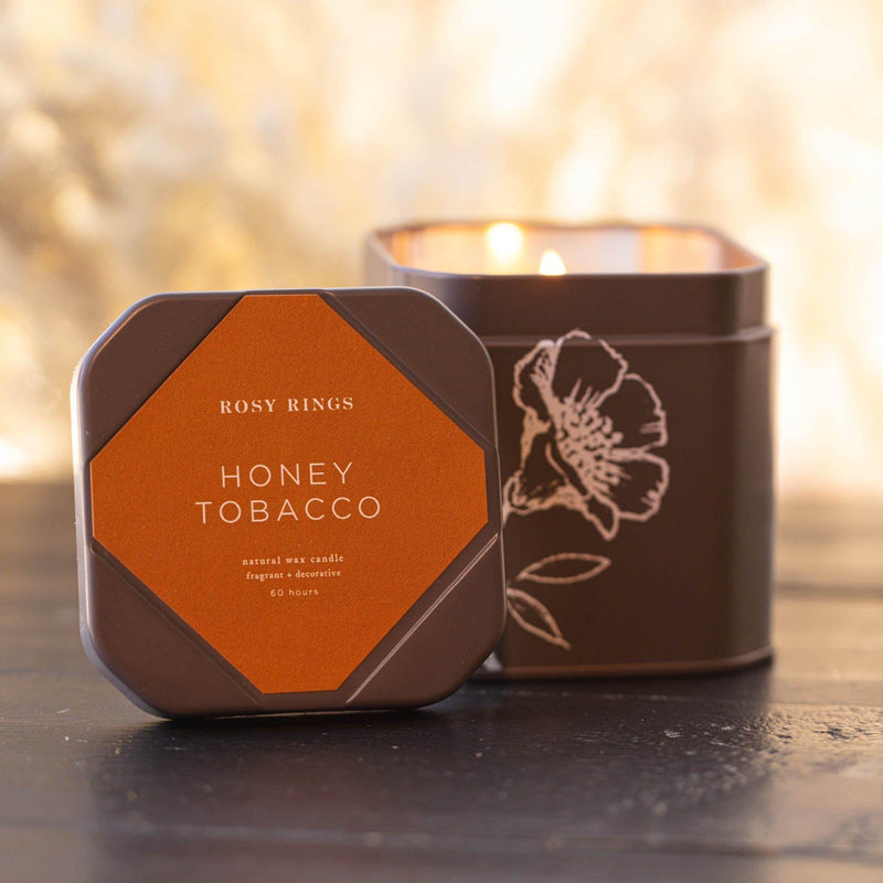 Rosy Rings Accent Tin Candle - Honey Tobacco Signature Tin Candle Dark Slate Gray