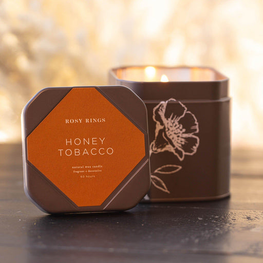 Rosy Rings Accent Tin Candle - Honey Tobacco Signature Tin Candle Dark Slate Gray