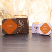 Rosy Rings Accent Tin Candle - Honey Tobacco Signature Tin Candle Light Gray