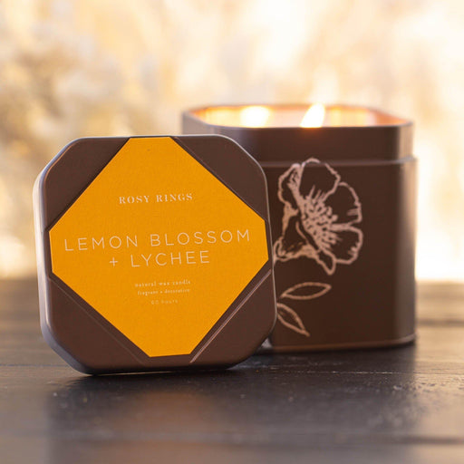 Rosy Rings Accent Tin Candle - Lemon Blossom Signature Tin Candle Dark Slate Gray
