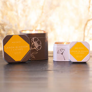Rosy Rings Accent Tin Candle - Lemon Blossom Signature Tin Candle Light Gray