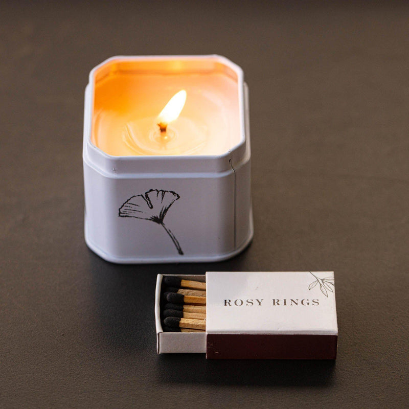 Rosy Rings Petite Tin Candle - Honey Tobacco Travel Tin Candle Dark Olive Green