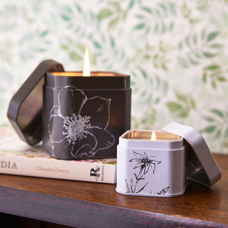 Rosy Rings Accent Tin Candle - Honey Tobacco Signature Tin Candle Light Gray