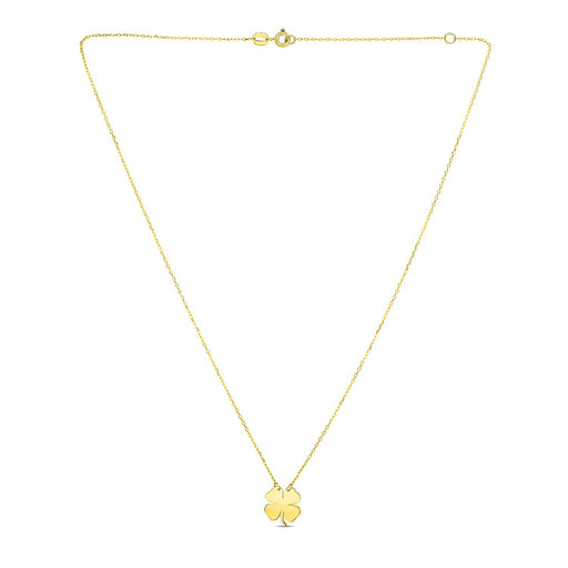 Bids.com 14K Yellow Gold Four Leaf Clover Necklace Necklaces White Smoke 18 / Yellow Gold