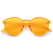 zeroUV Mono Block Rimless PC Color Tone Lens Sunglasses A555 Sunglasses White Smoke Orange