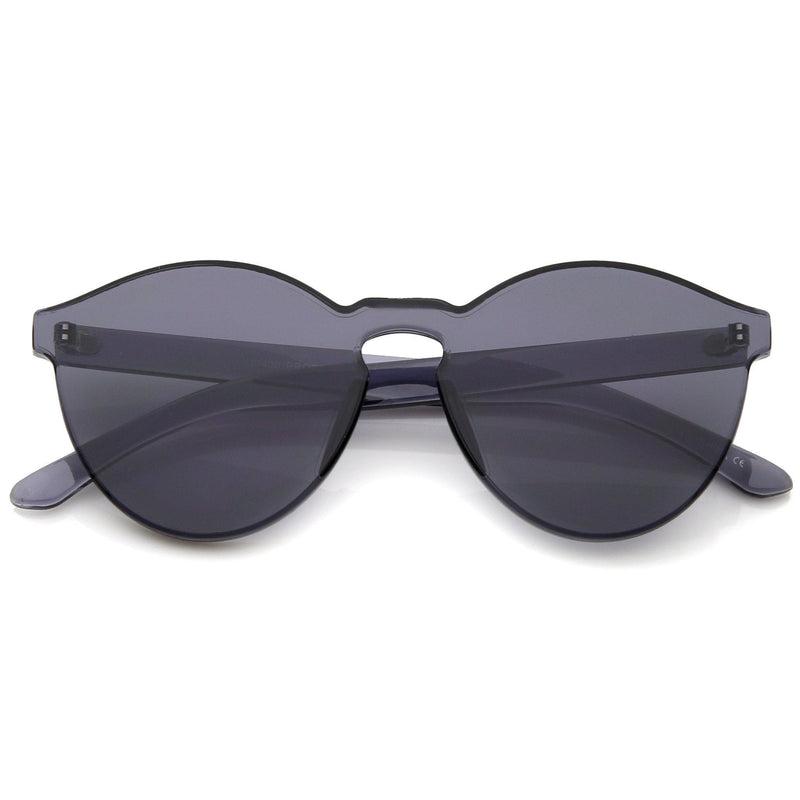 zeroUV Mono Block Rimless PC Color Tone Lens Sunglasses A555 Sunglasses White Smoke Smoke