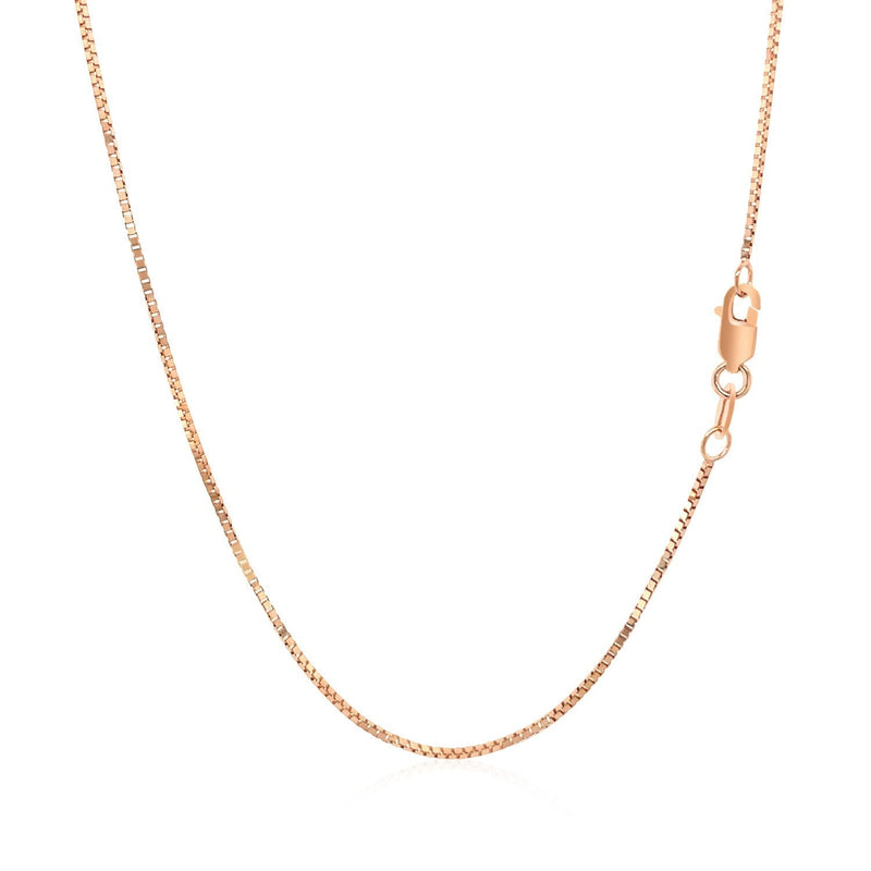 Bids.com 14k Rose Gold Classic Box Chain 0.8mm Necklaces White Smoke 16 / Rose Gold,17 / Rose Gold,18 / Rose Gold,20 / Rose Gold,24 / Rose Gold